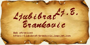 Ljubibrat Branković vizit kartica